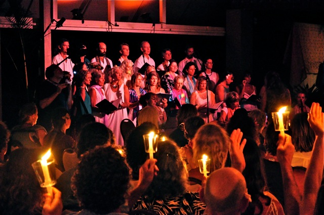 choir with candles
